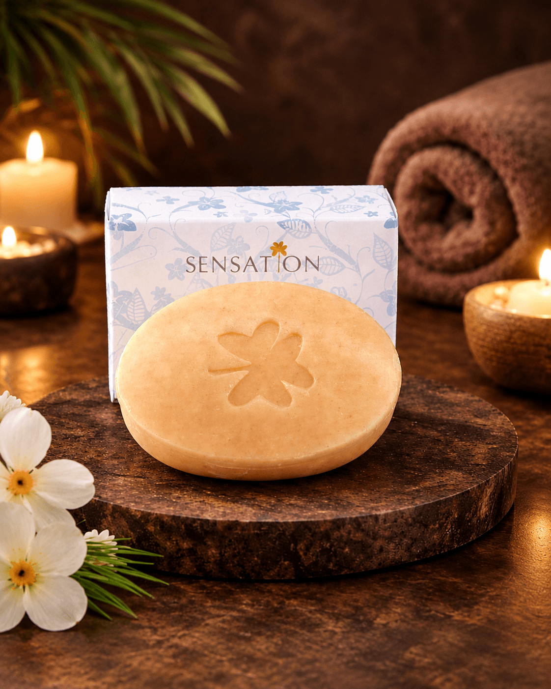 Luxury exfoliating soap with Dead Sea minerals and natural ingredients