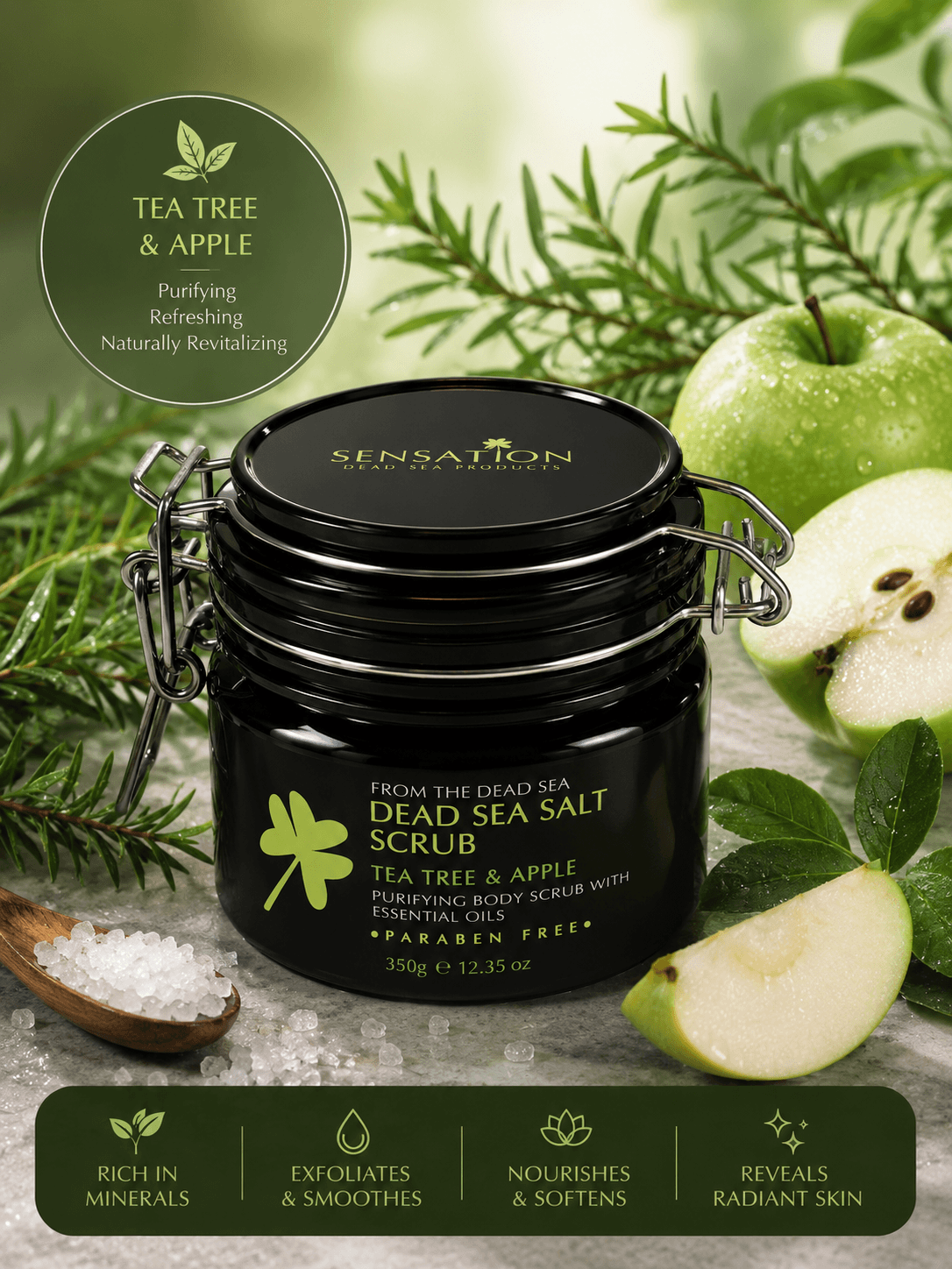 Dead Sea Salt Body Scrub Sensation 350g exfoliating skincare product