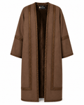 Men's traditional Jordanian Farwa winter coat front view with hood