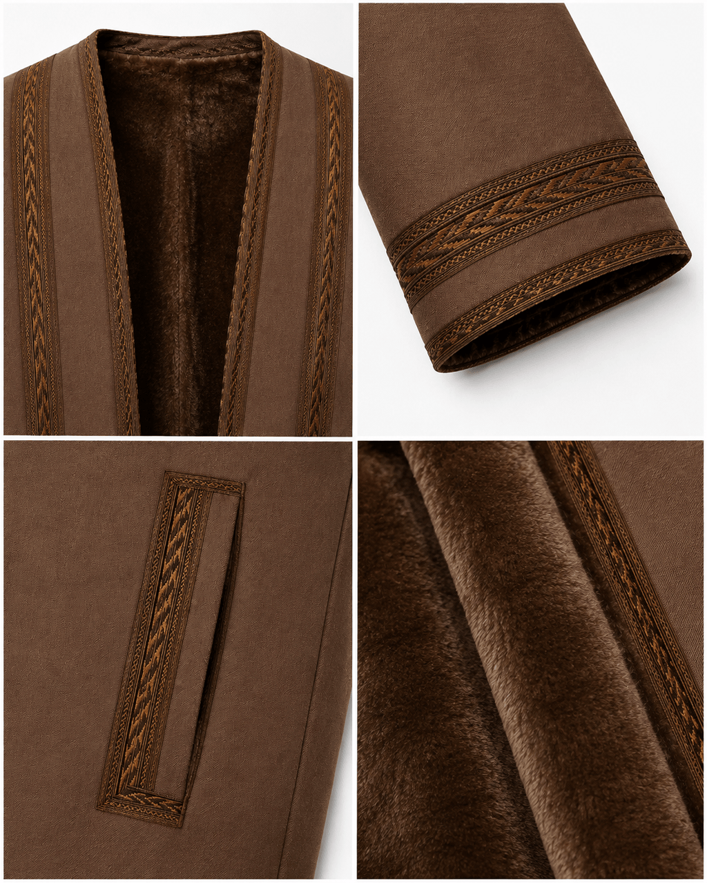 Men's traditional Jordanian Farwa winter coat material and details