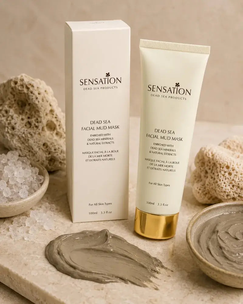 Dead sea mud mask for face with natural skincare ingredients