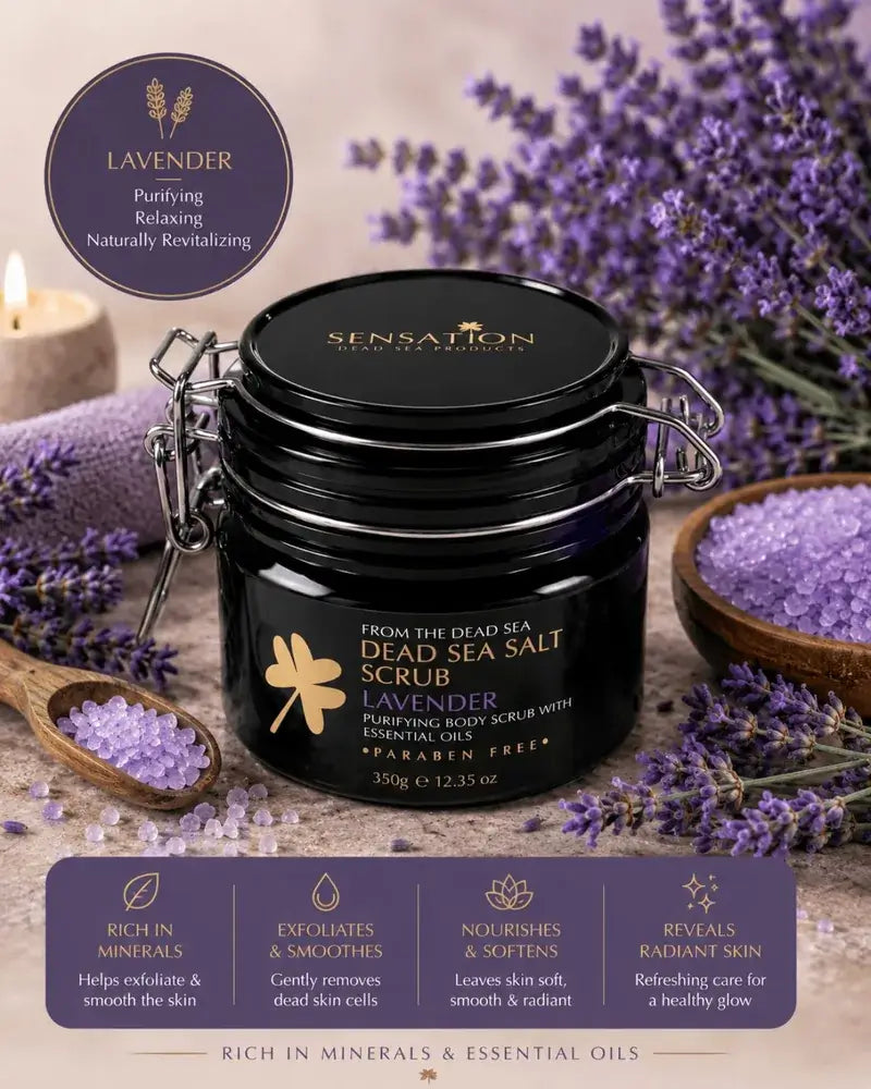 Dead Sea salt body scrub with Lavender aroma 350g