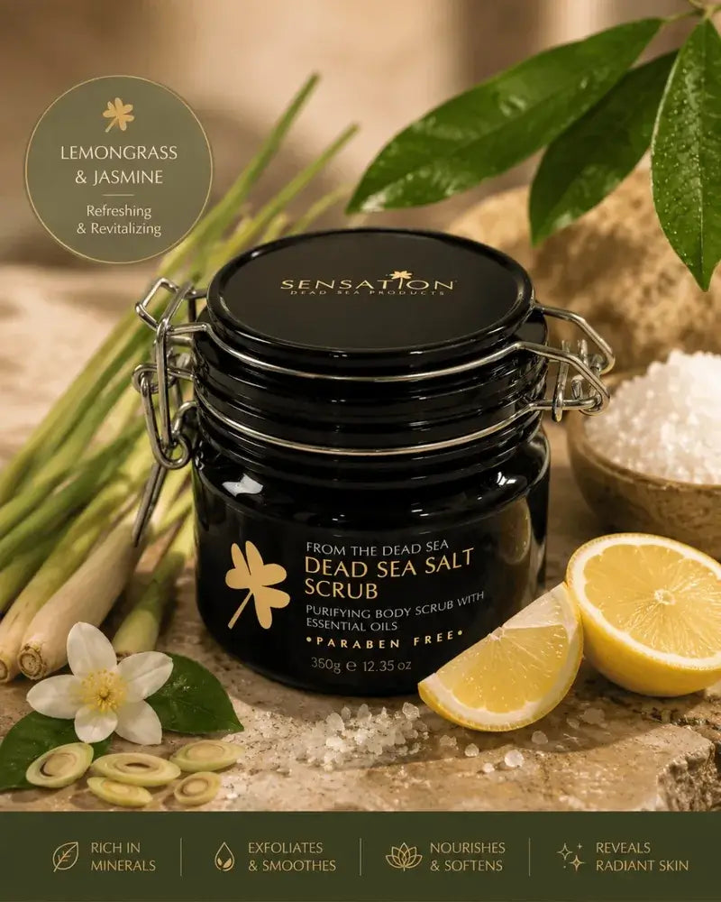 Dead Sea salt body scrub with Lemon Grass aroma 350g
