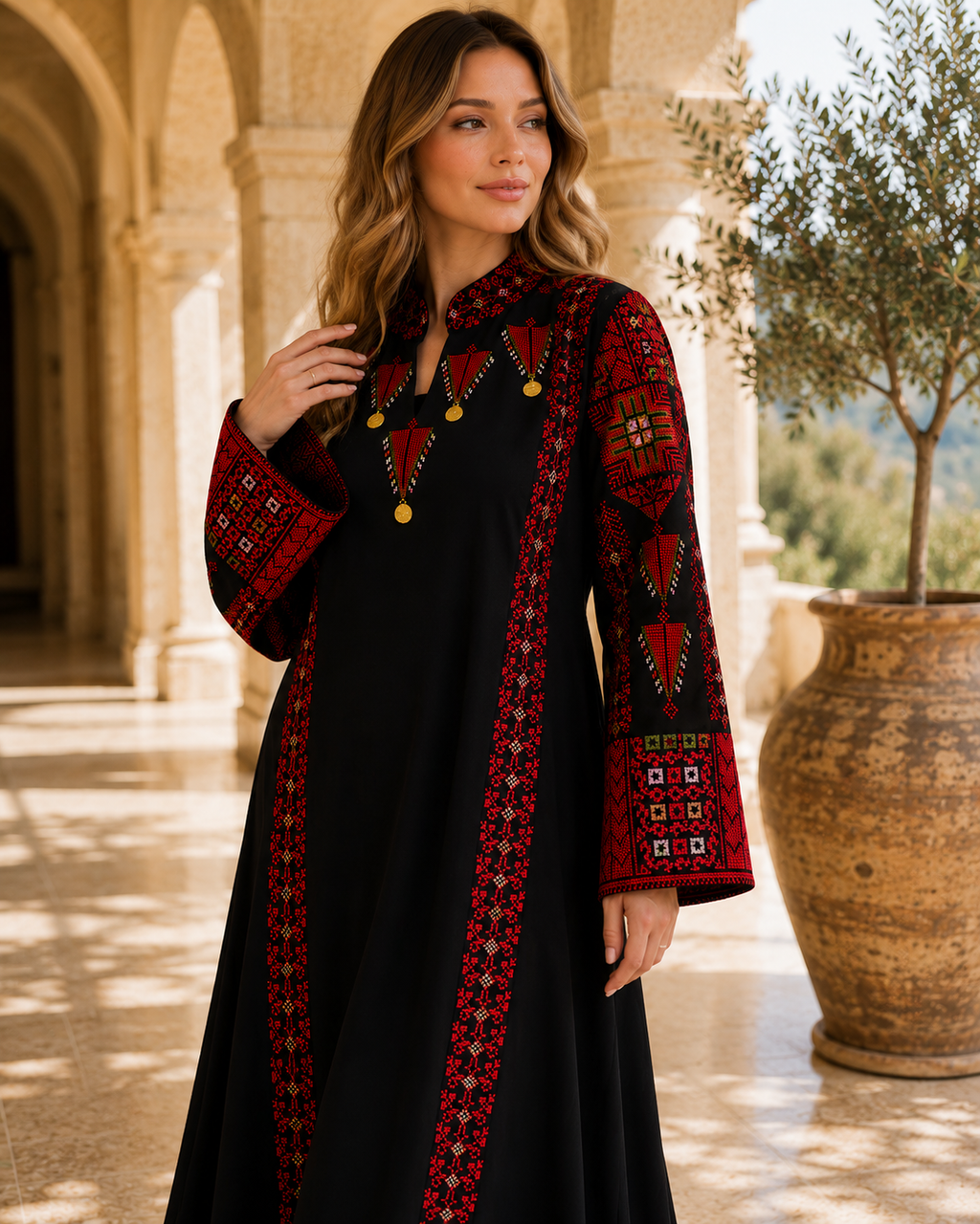 Luxury Embroidered Maxi Dress for Women