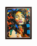 Vibrant Muse – Handcrafted Abstract Portrait Natural Stone Mosaic Wall Art