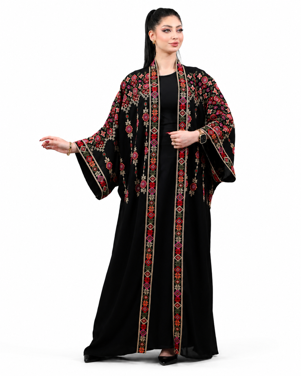 Luxury Embroidered Chiffon Bisht
