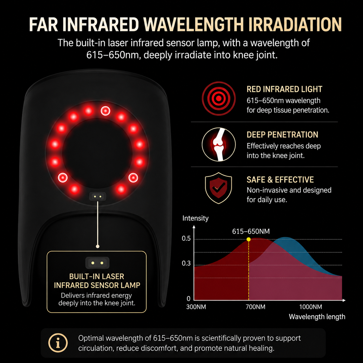 Knee Massager with Red Light Therapy