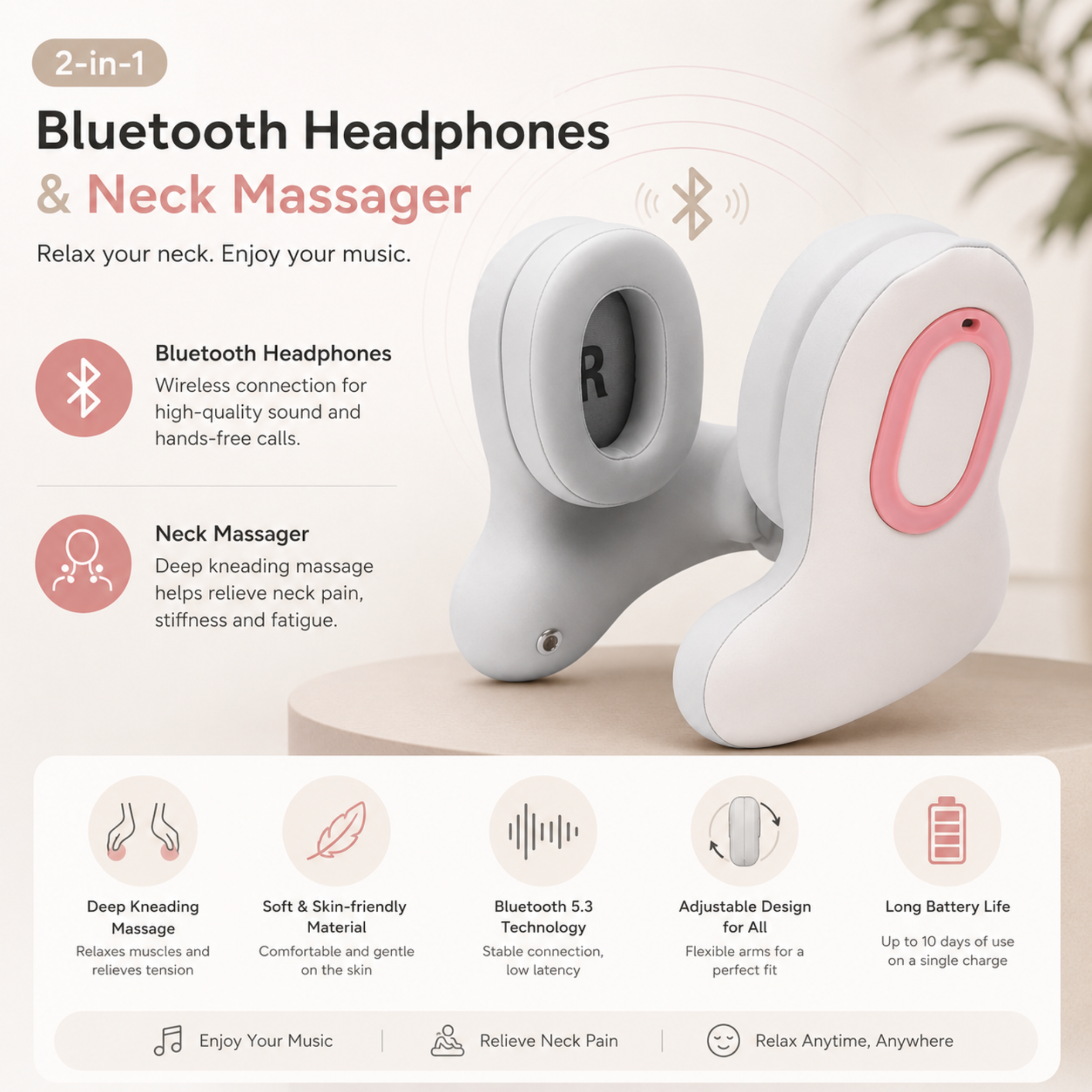 Headset Neck Massage Pillow