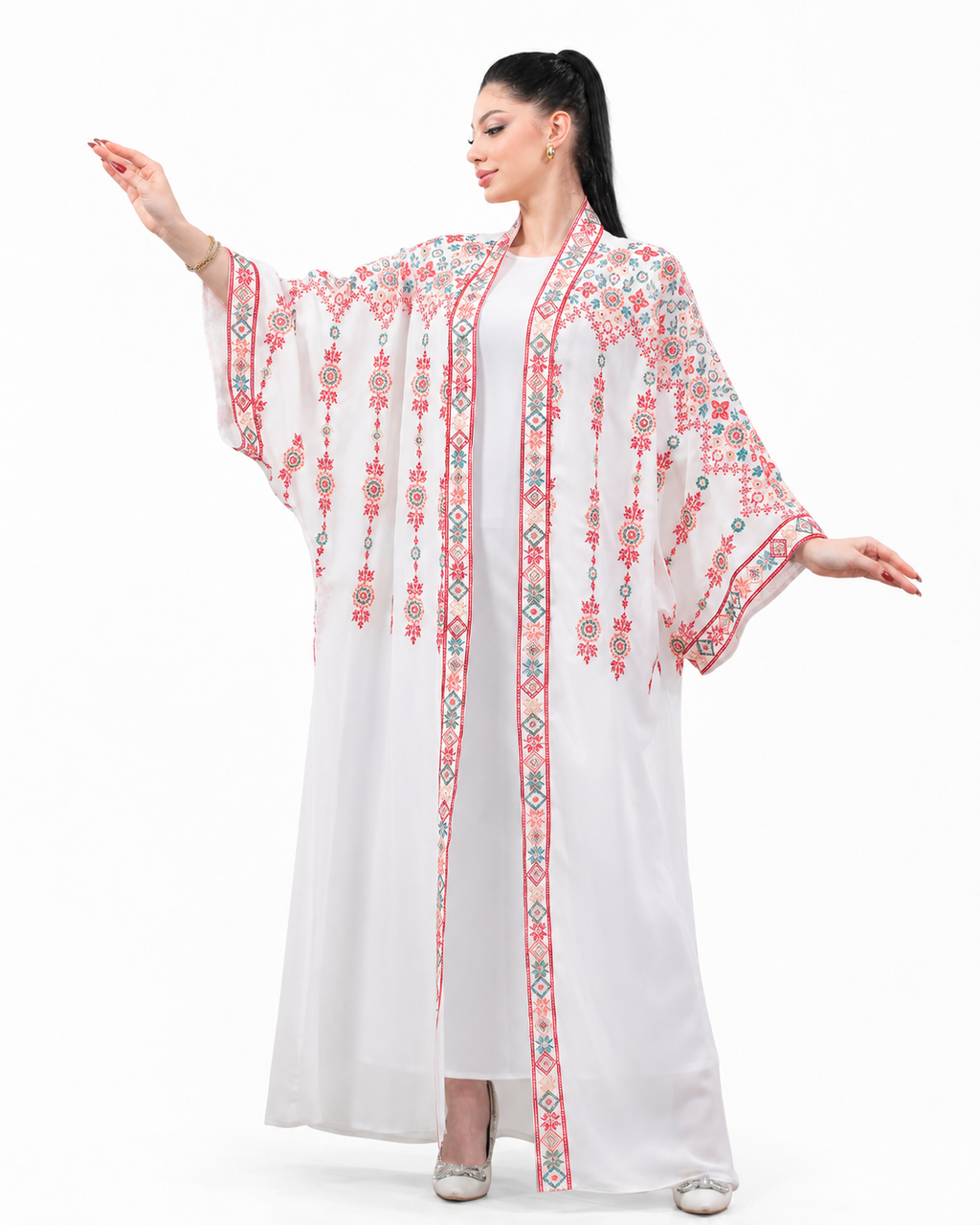 Luxury Embroidered Chiffon Bisht