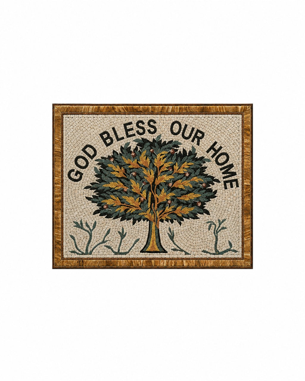 God Bless Our Home – Handcrafted Natural Stone Mosaic Wall Art