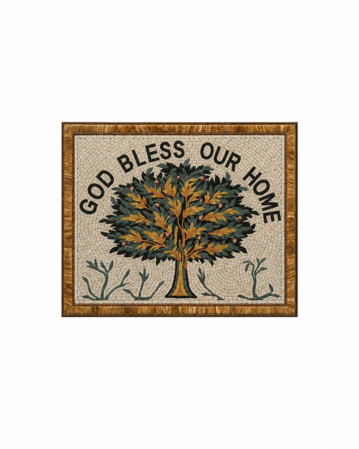 God Bless Our Home – Handcrafted Natural Stone Mosaic Wall Art