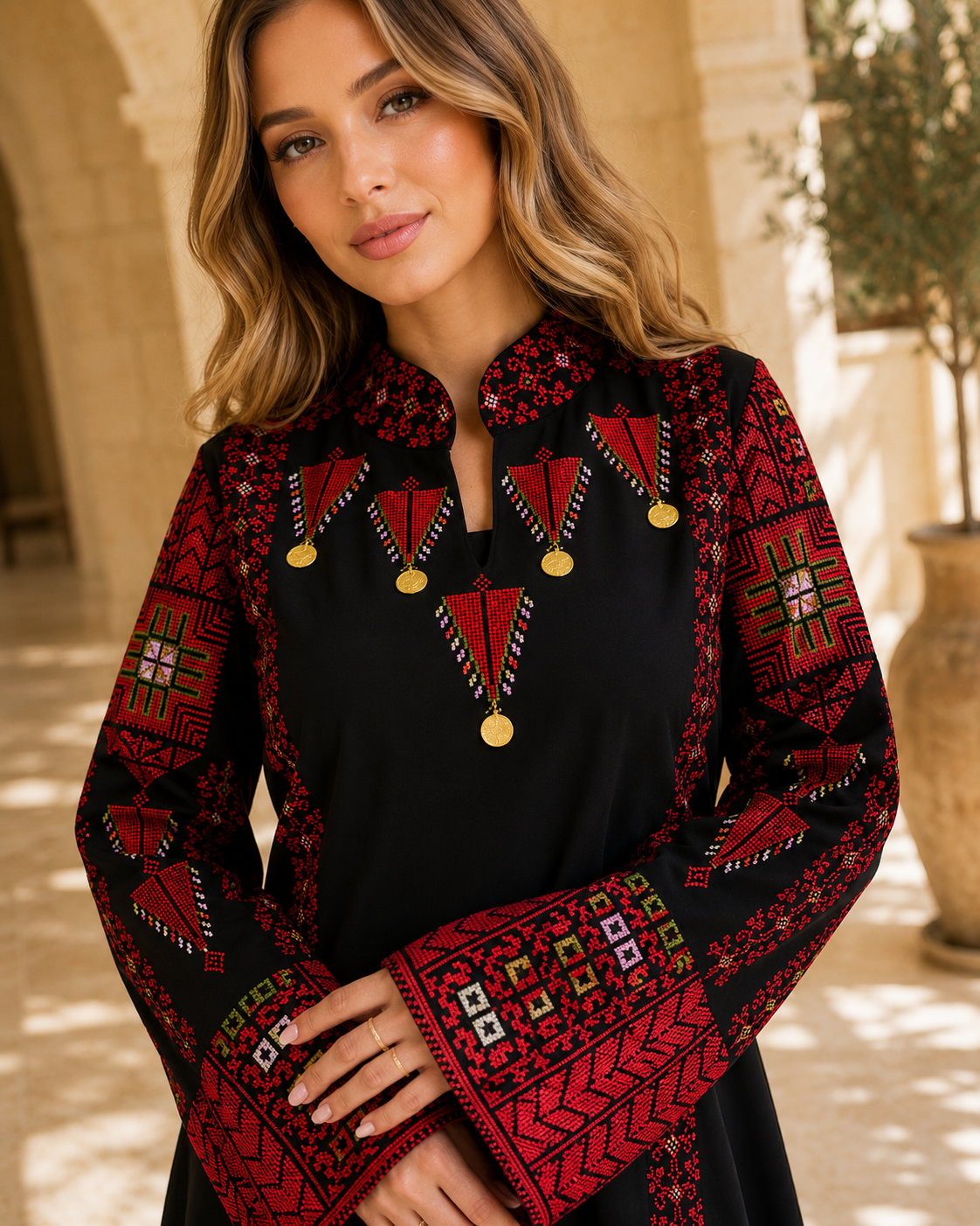 Luxury Embroidered Maxi Dress for Women