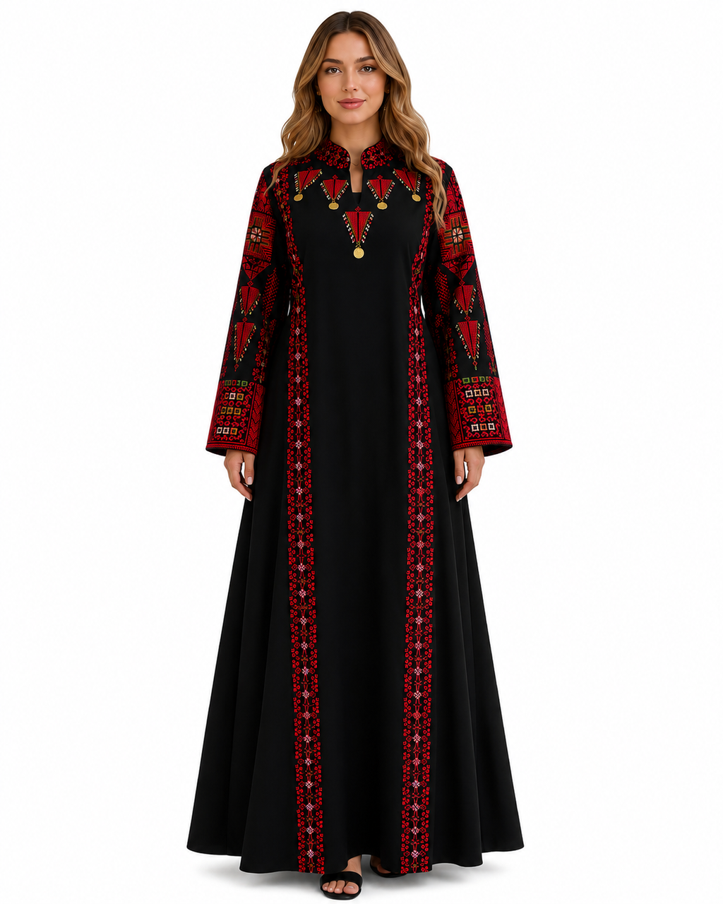 Luxury Embroidered Maxi Dress for Women