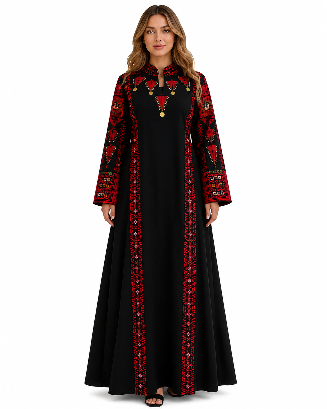 Luxury Embroidered Maxi Dress for Women