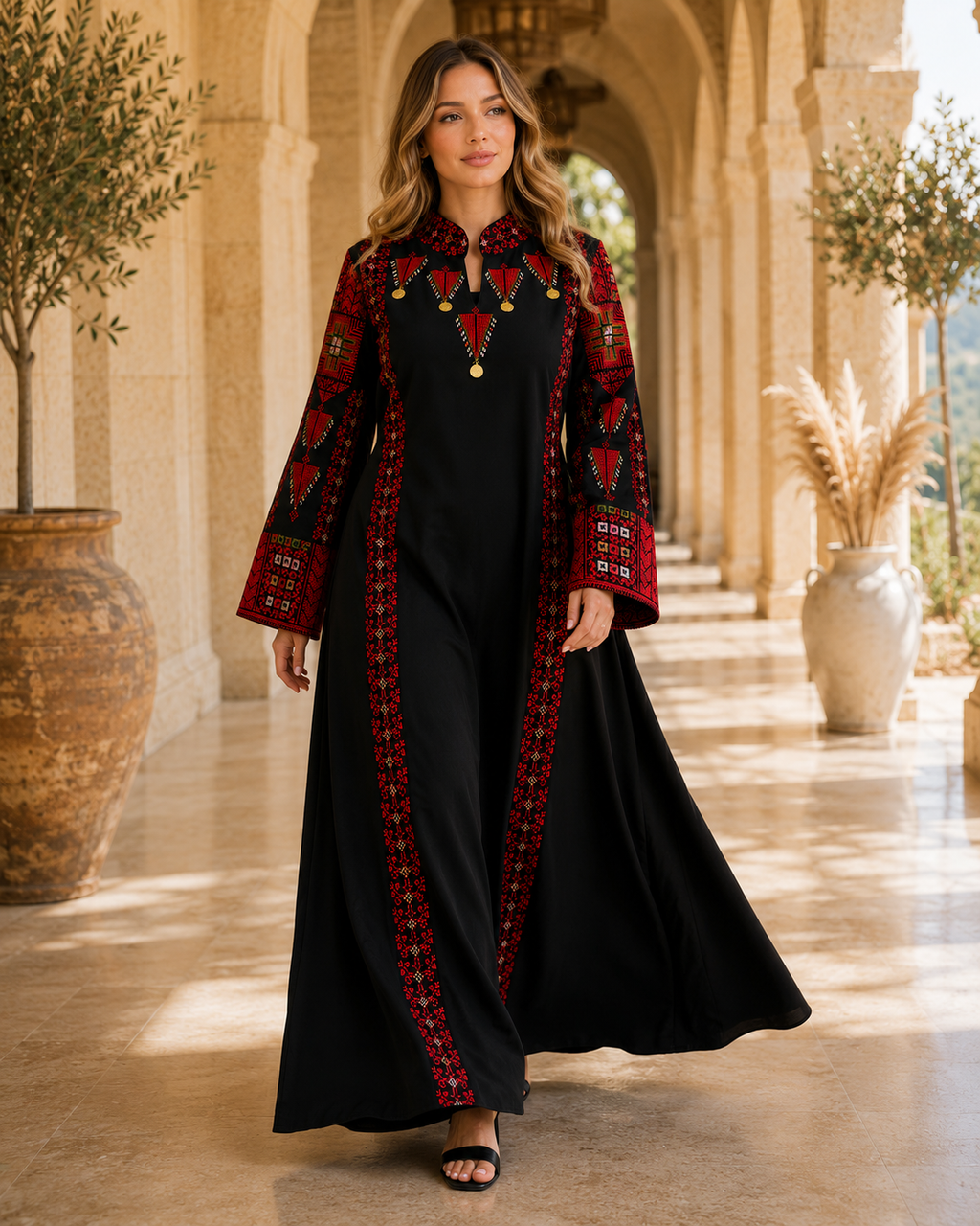 Luxury Embroidered Maxi Dress for Women