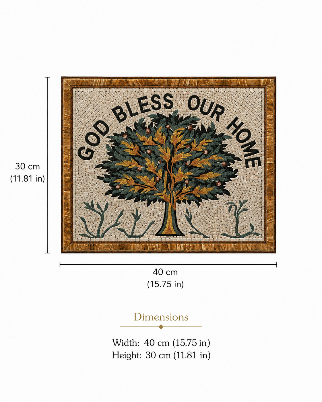 God Bless Our Home – Handcrafted Natural Stone Mosaic Wall Art