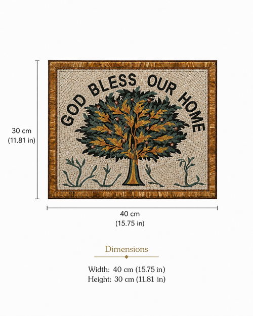 God Bless Our Home – Handcrafted Natural Stone Mosaic Wall Art