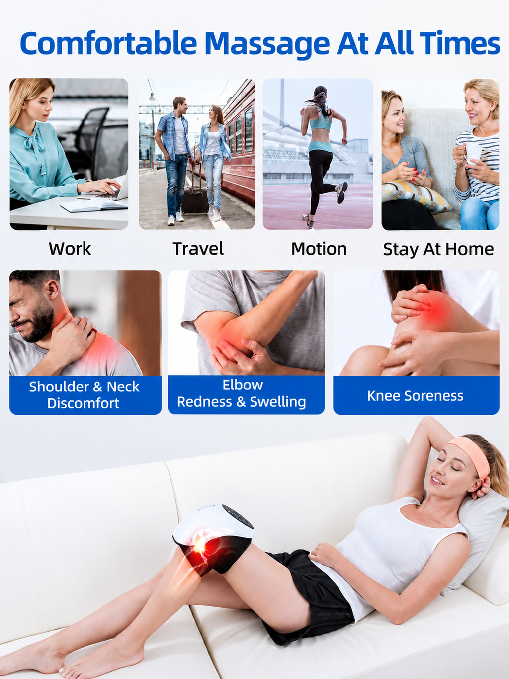 Knee Massager with Red Light Therapy