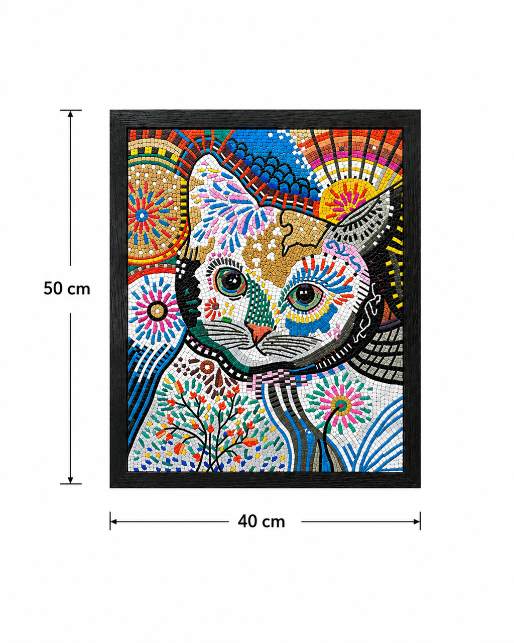 Whimsical Mosaic Cat