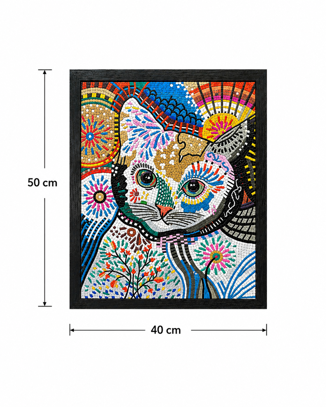 Whimsical Mosaic Cat