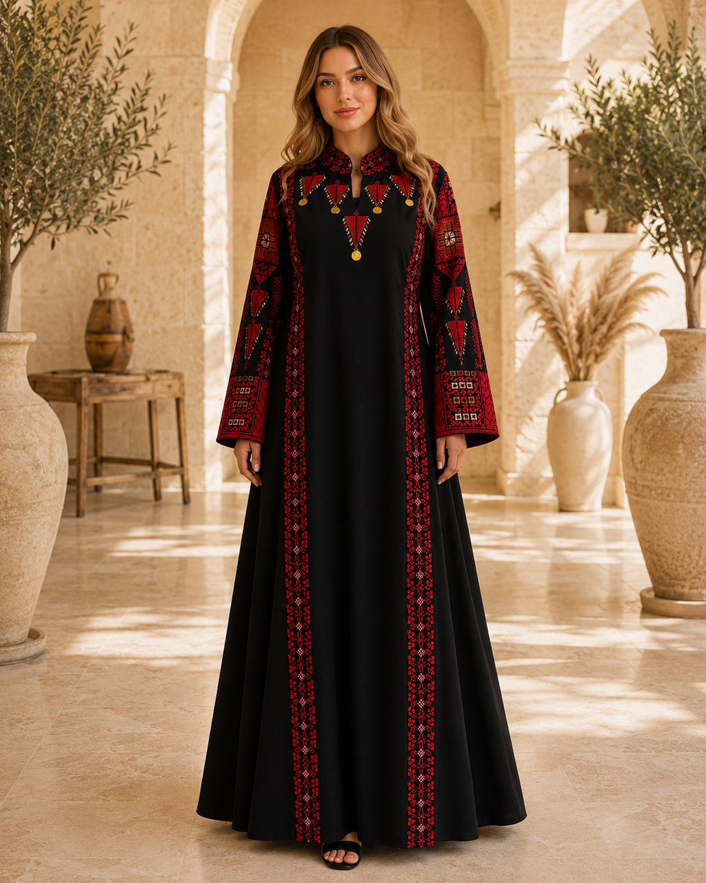 Luxury Embroidered Maxi Dress for Women