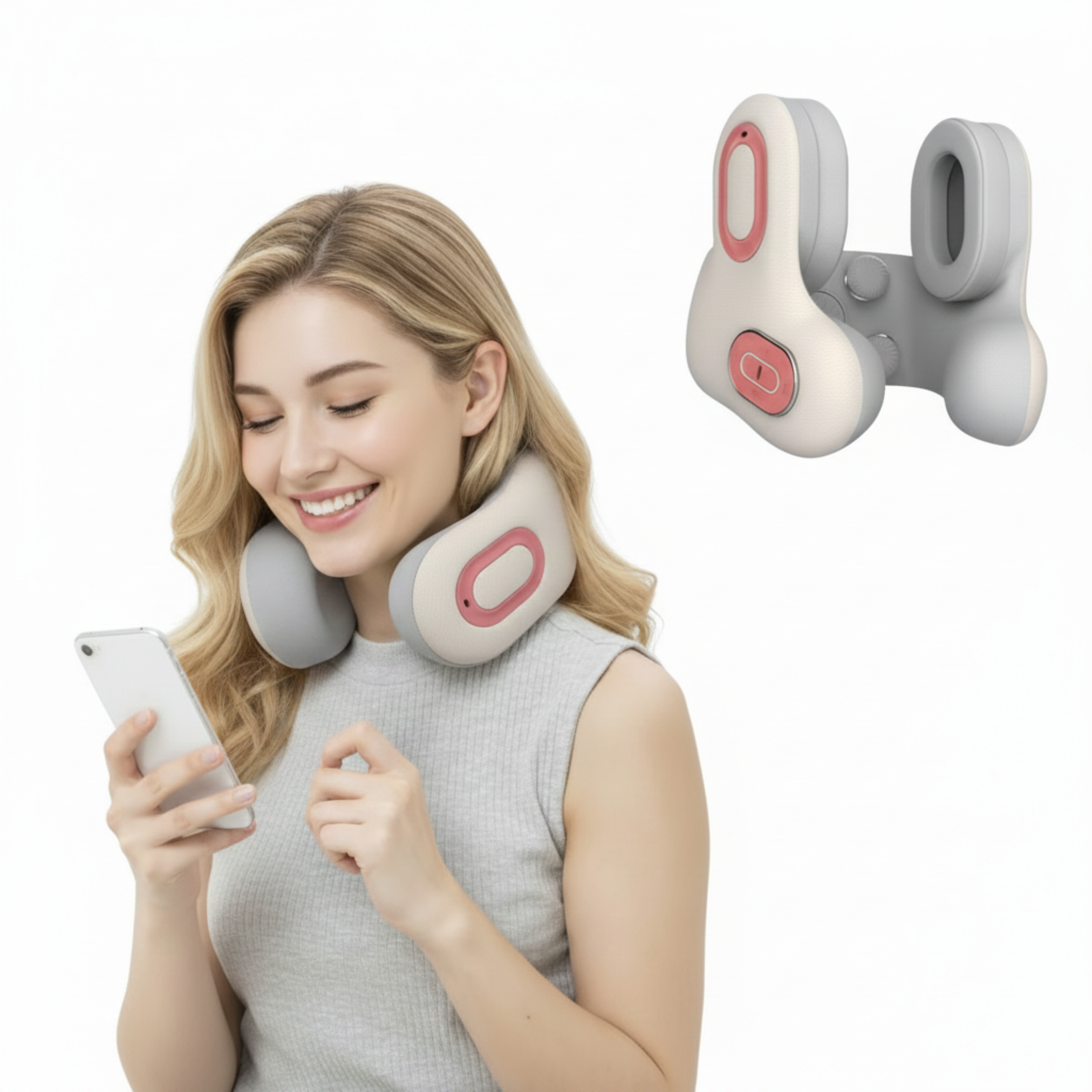 Neck Massager Lifestyle Photo - One Phone