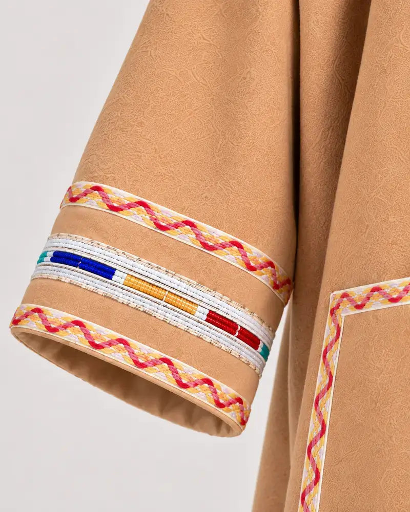 Women's traditional Jordanian Farwa winter coat sleeve detail